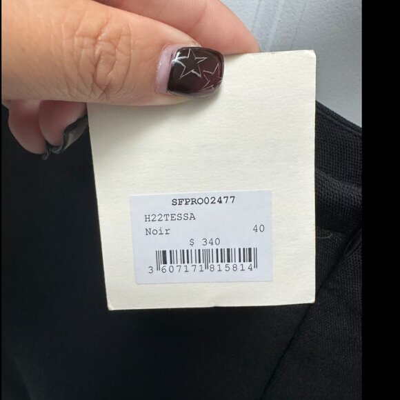 Sandro Tessa Mini Dress In Black Size 40 - Picture 8 of 8